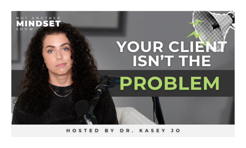 Dr. Kasey Jo Orvidas explaining how to hold coaching clients accountable without tough love on Not Another Mindset Show